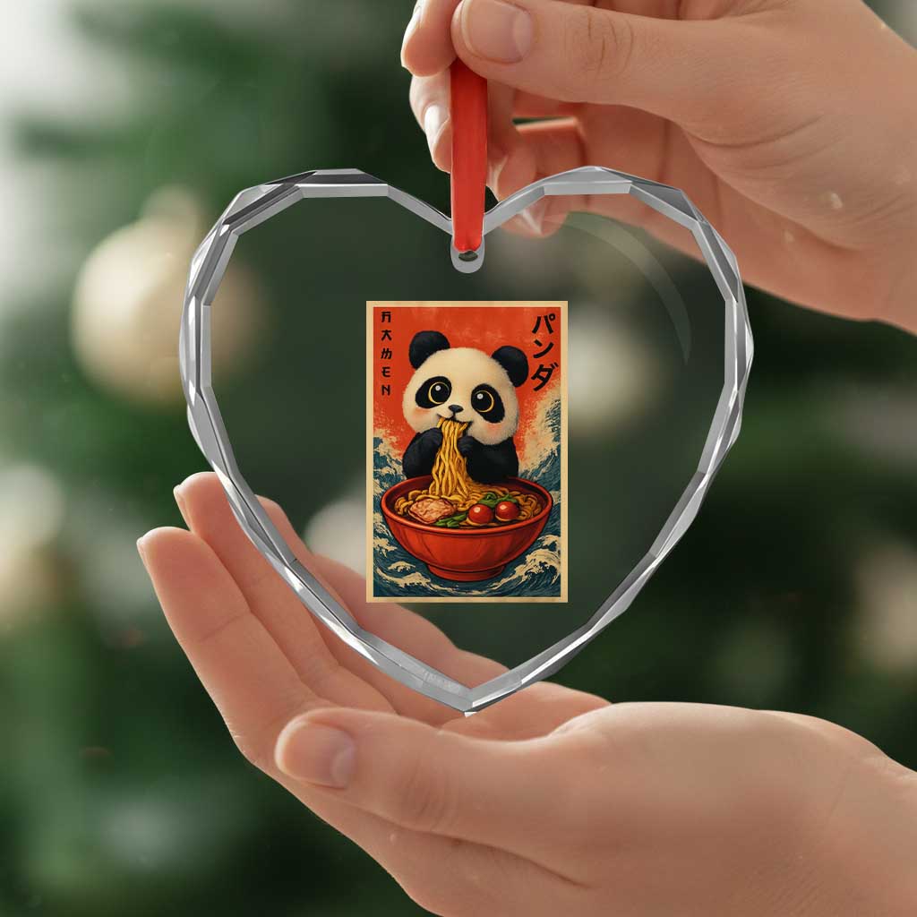 Kawaii Anime Panda Ramen Heart Crystal Glass Ornament Funny Japanese Noodles Anime Lovers TS10 Print Your Wear