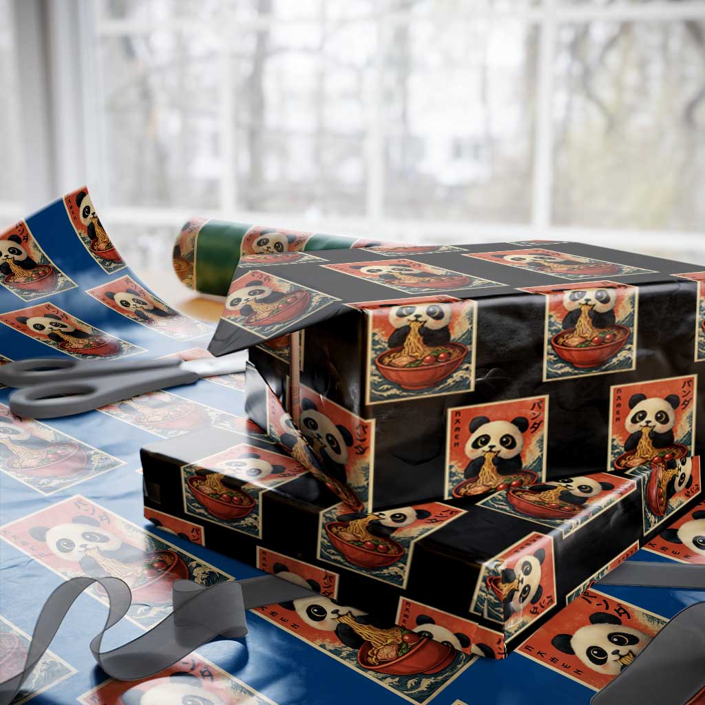 Kawaii Anime Panda Ramen Wrapping Paper Roll Funny Japanese Noodles Anime Lovers TS10 Black Print Your Wear