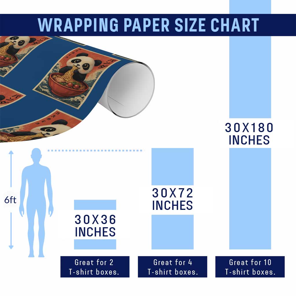 Kawaii Anime Panda Ramen Wrapping Paper Roll Funny Japanese Noodles Anime Lovers TS10 Print Your Wear