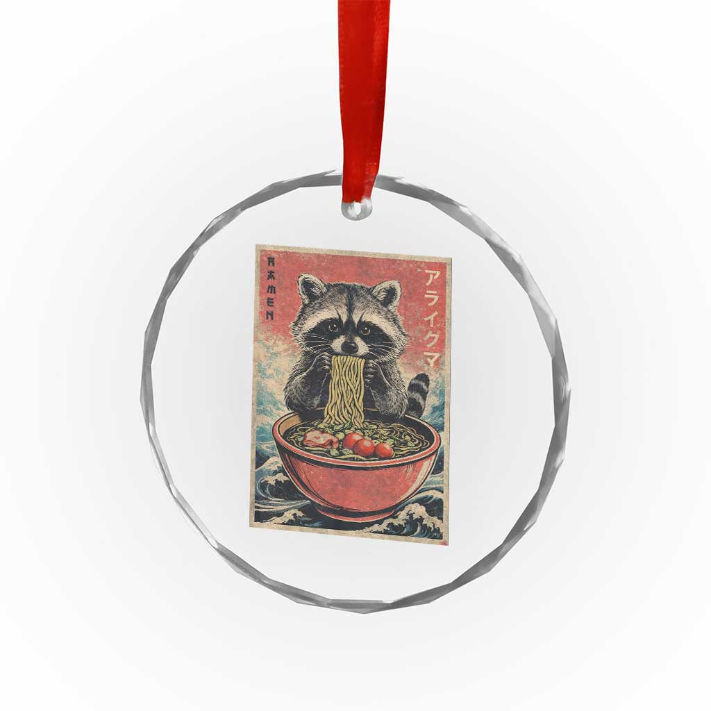 Kawaii Anime Raccoon Ramen Crystal Glass Ornament Funny Japanese Noodles Anime Lovers TS10 Print Your Wear