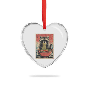 Kawaii Anime Raccoon Ramen Heart Crystal Glass Ornament Funny Japanese Noodles Anime Lovers TS10 Print Your Wear