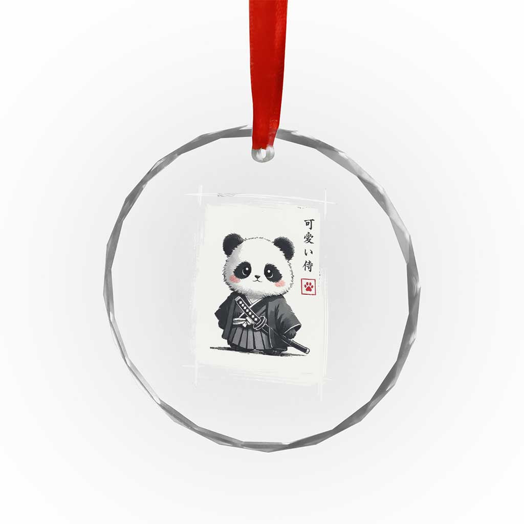Kawaii Anime Samurai Panda Crystal Glass Ornament Vintage Sumi-e Japanese Art Funny Panda Lovers TS10 Print Your Wear