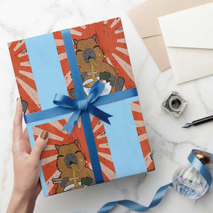 Kawaii Capybara Ramen Wrapping Paper Roll Cute Capy Meme Japanese Noodles Lover TS02 Light Blue Print Your Wear
