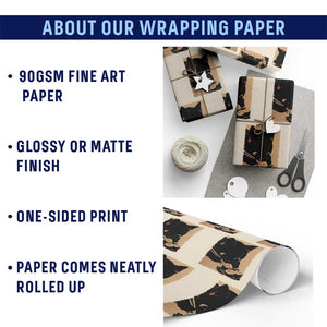 Kawaii Cat Eating Sushi Wrapping Paper Roll Japanese Anime Manga Otaku Retro Vintage Graphic TS02 Print Your Wear