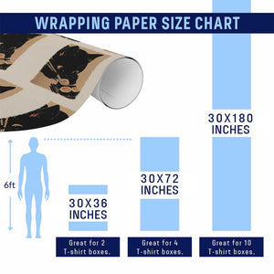 Kawaii Cat Eating Sushi Wrapping Paper Roll Japanese Anime Manga Otaku Retro Vintage Graphic TS02 Print Your Wear
