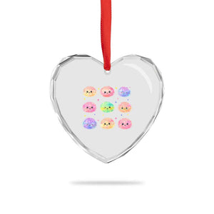 Kawaii Glitter Dumpling Face Grid Graphic Heart Crystal Glass Ornament Cute Pastel Bao Emoji Expressions