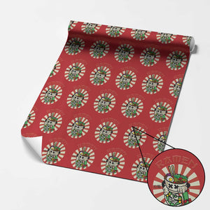 Kawaii Japan Ramen Wrapping Paper Roll Cute Skater Japanese Noodles Anime Skateboard Lover TS02 Red Print Your Wear