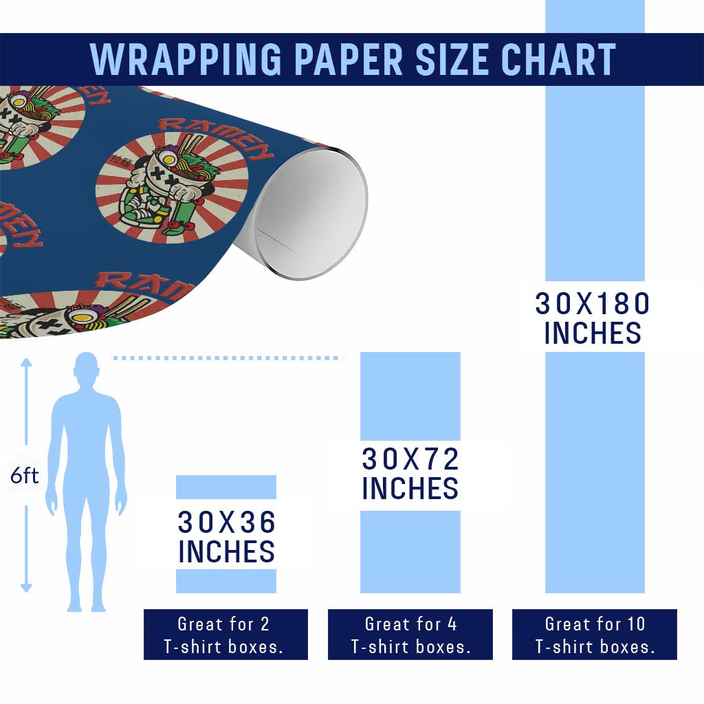 Kawaii Japan Ramen Wrapping Paper Roll Cute Skater Japanese Noodles Anime Skateboard Lover TS02 Print Your Wear