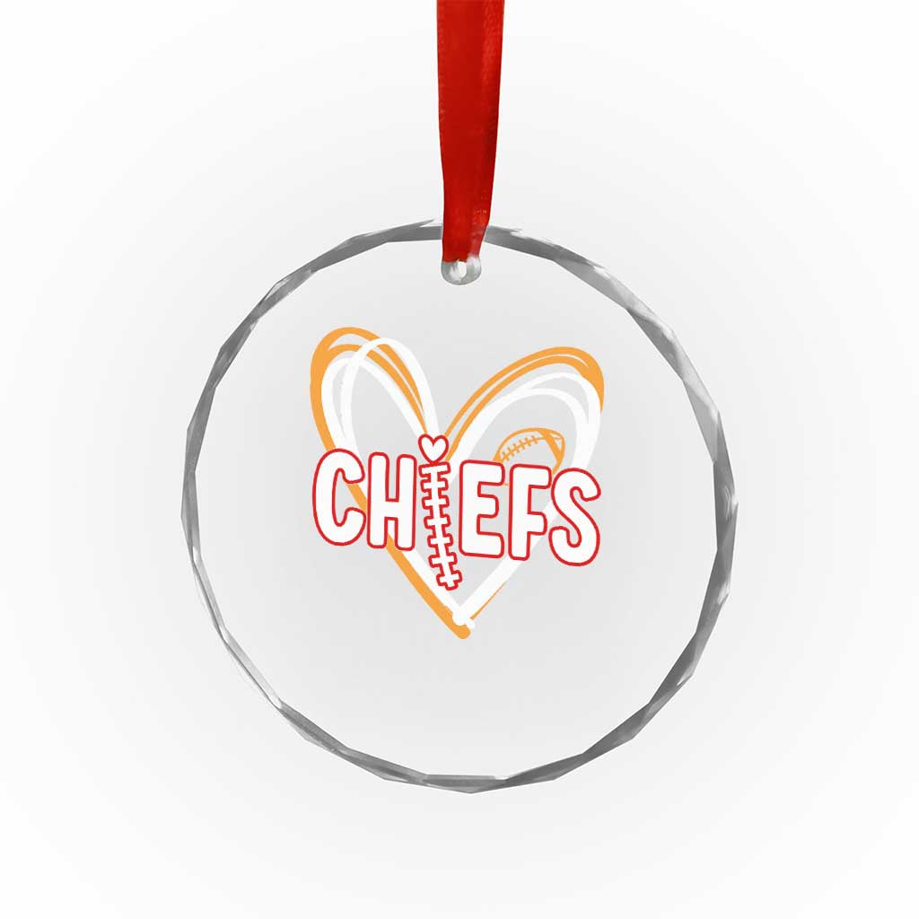 KC Game Day Crystal Glass Ornament Retro Sports Fan Football Team Heart Graphic TS10 Print Your Wear