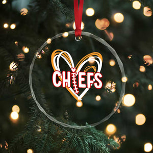KC Game Day Crystal Glass Ornament Retro Sports Fan Football Team Heart Graphic TS10 Print Your Wear