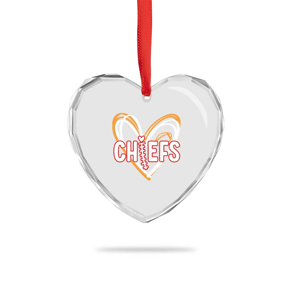 KC Game Day Heart Crystal Glass Ornament Retro Sports Fan Football Team Heart Graphic TS10 Print Your Wear