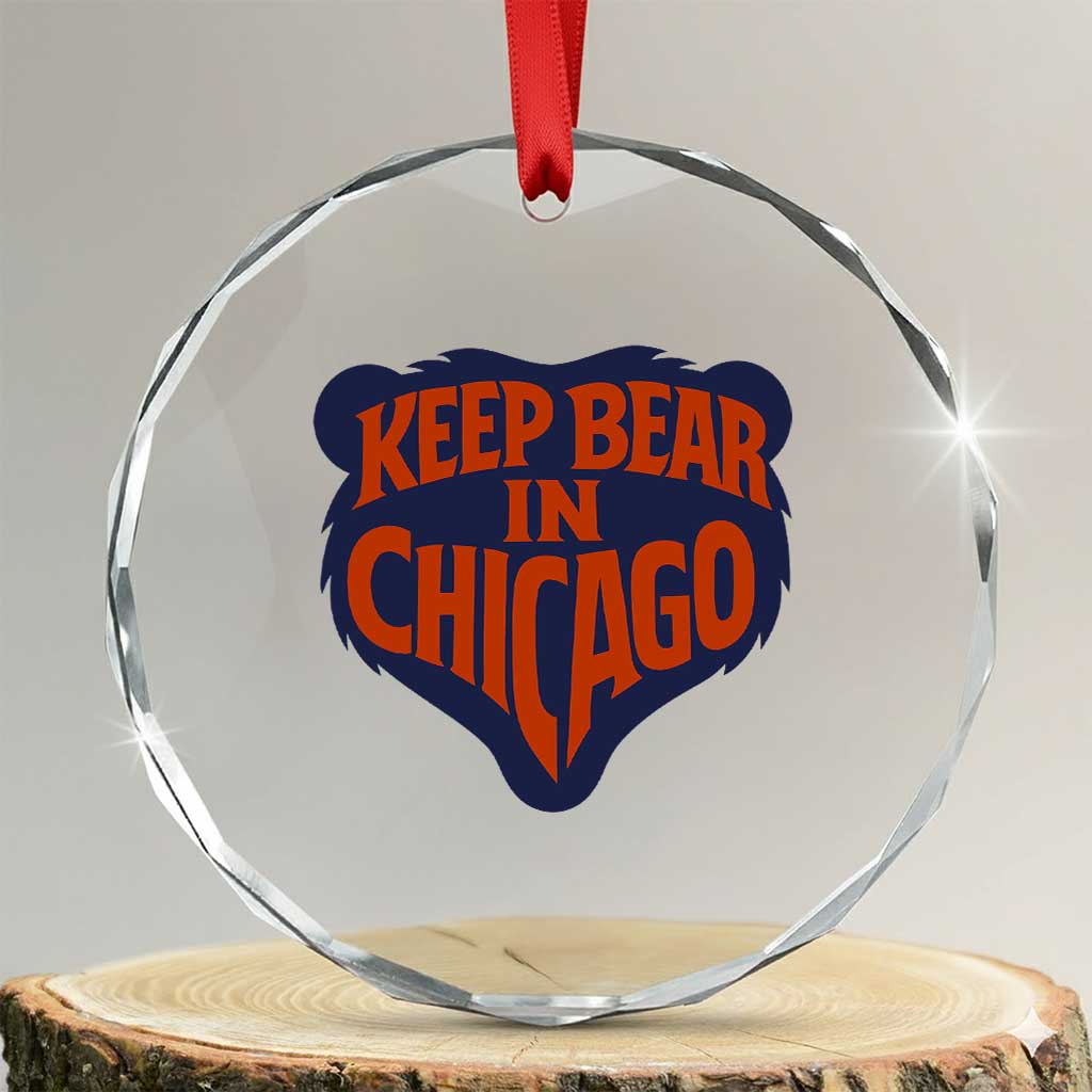 Keep Bear In Chicago CFB Crystal Glass Ornament Gift For Football Lovers TS12 Transparent Glass 3'' Circle Print Your Wear