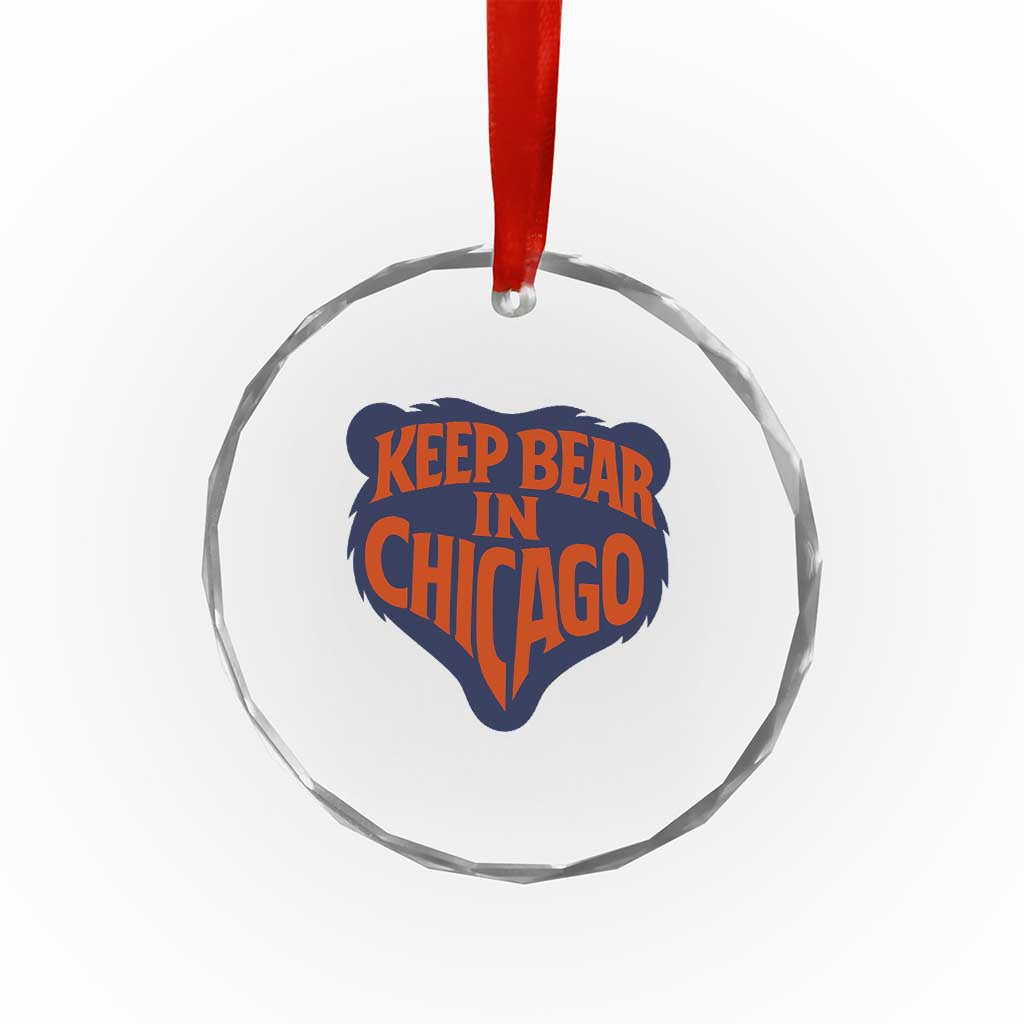 Keep Bear In Chicago CFB Crystal Glass Ornament Gift For Football Lovers TS12 Print Your Wear