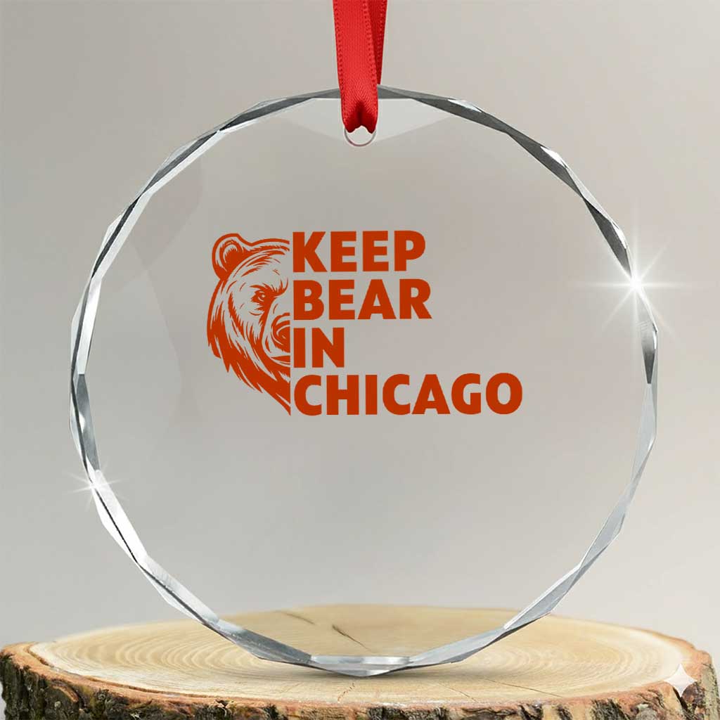 Keep Bear In Chicago CFB Crystal Glass Ornament Gift For Sports Lovers TS12 Transparent Glass 3'' Circle Print Your Wear