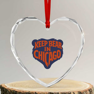Keep Bear In Chicago CFB Heart Crystal Glass Ornament Gift For Football Lovers TS12 Transparent Glass 3'' Heart Print Your Wear