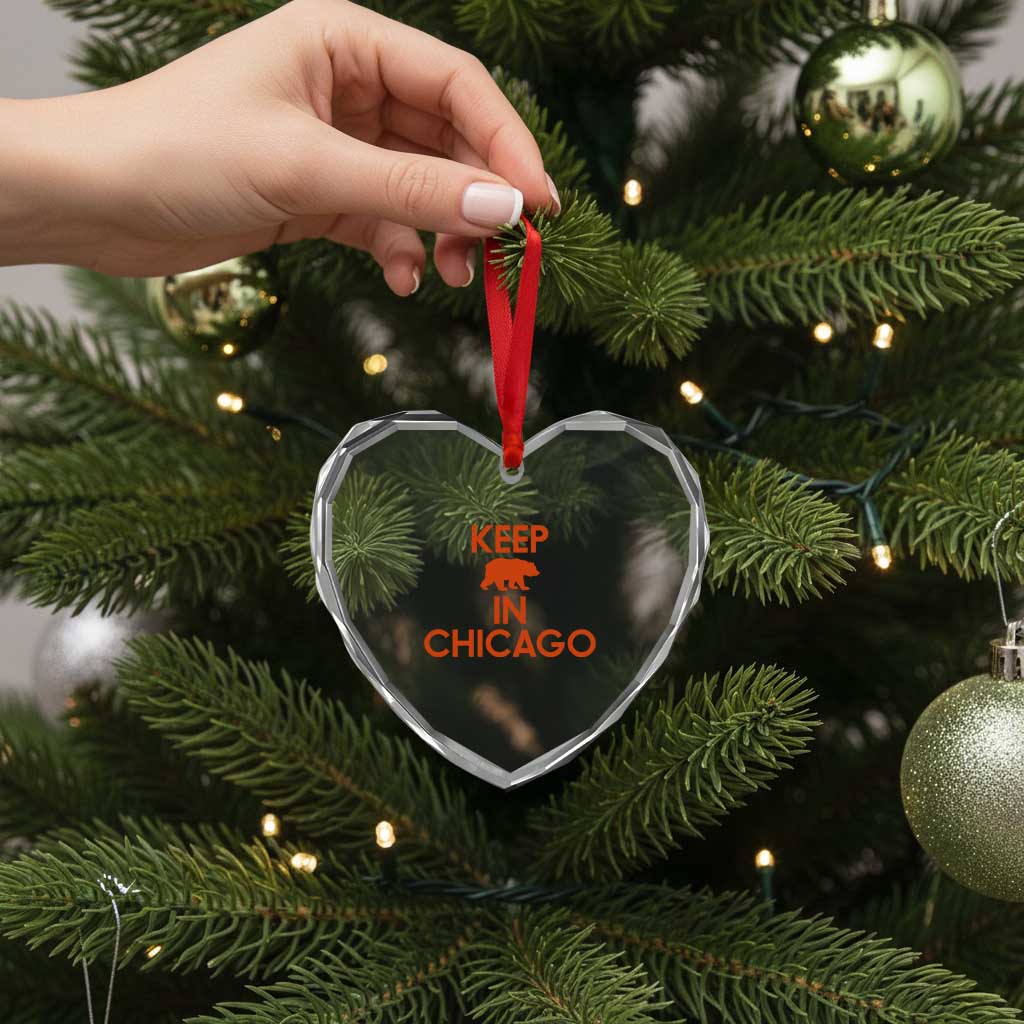 Keep Bear In Chicago CFB Heart Crystal Glass Ornament Gift For Sports Fan TS12 Print Your Wear