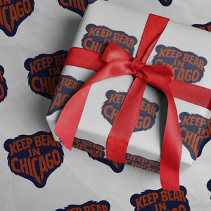 Keep Bear In Chicago CFB Wrapping Paper Roll Gift For Football Lovers TS12 White Print Your Wear