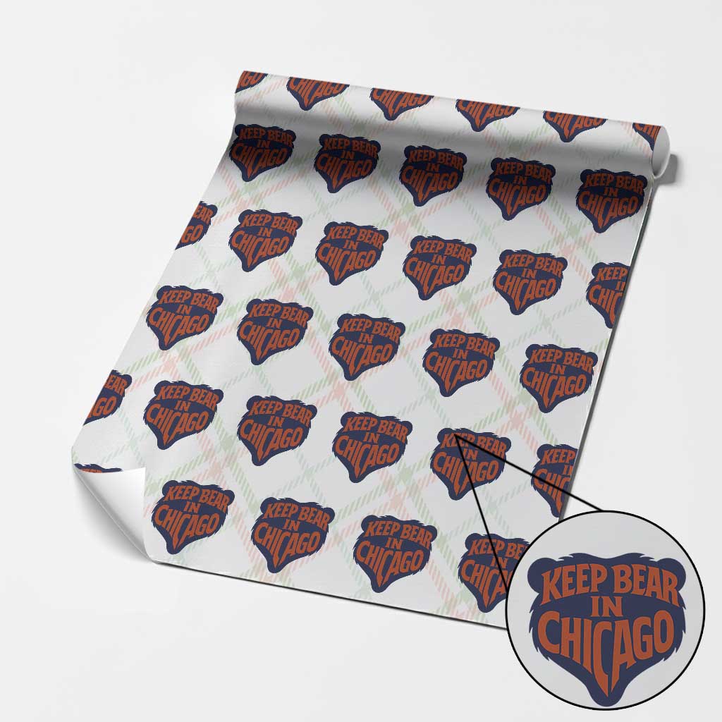 Keep Bear In Chicago CFB Wrapping Paper Roll Gift For Football Lovers TS12 Christmas Plaid Print Your Wear