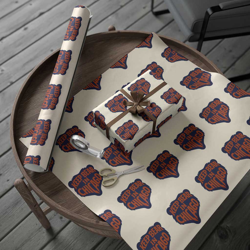 Keep Bear In Chicago CFB Wrapping Paper Roll Gift For Football Lovers TS12 Beige Print Your Wear