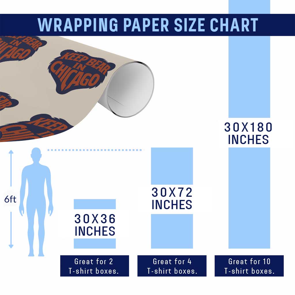 Keep Bear In Chicago CFB Wrapping Paper Roll Gift For Football Lovers TS12 Print Your Wear