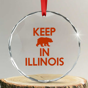 Keep Bear In Illinois CFB Crystal Glass Ornament Chicago Pride Gift TS12 Transparent Glass 3'' Circle Print Your Wear