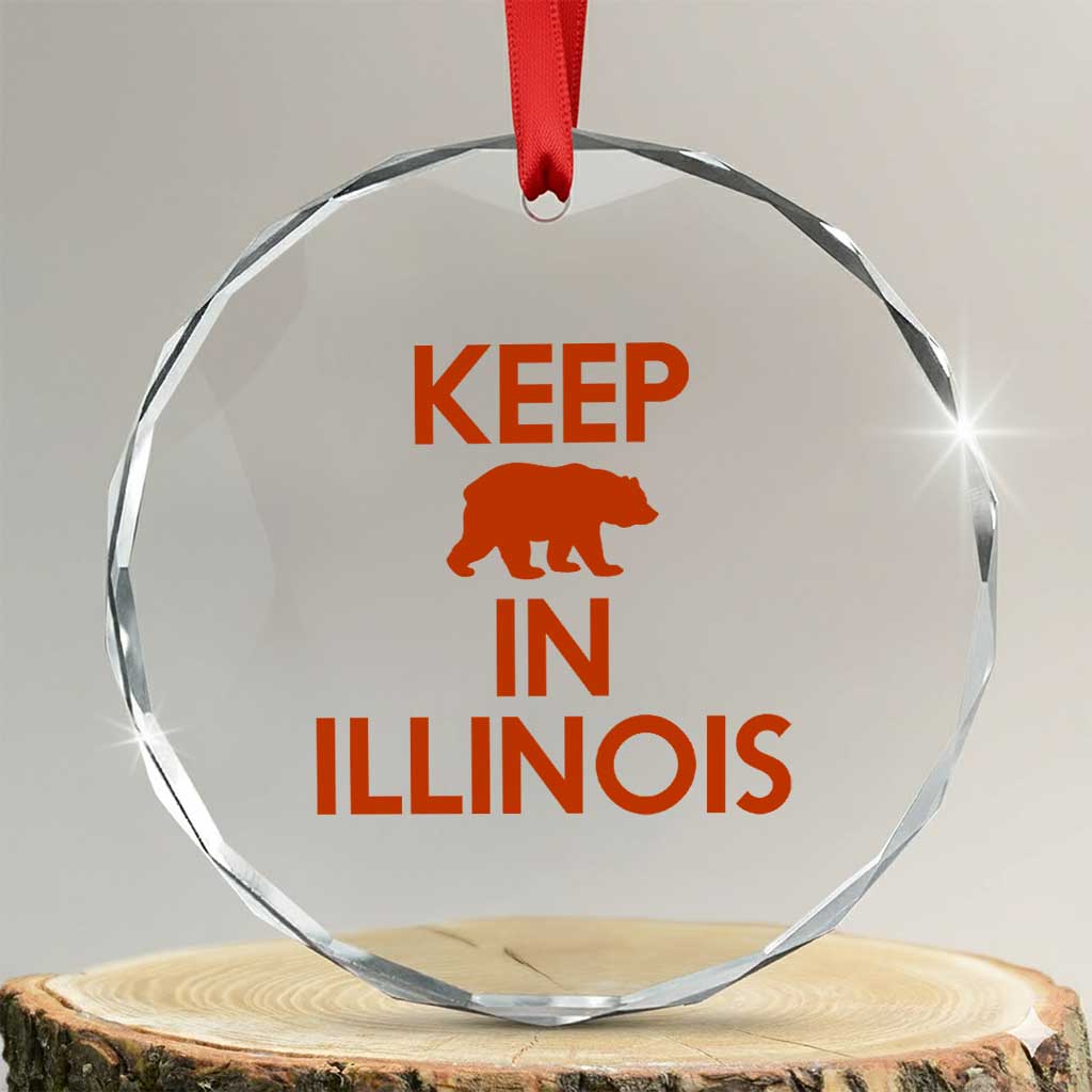 Keep Bear In Illinois CFB Crystal Glass Ornament Chicago Pride Gift TS12 Transparent Glass 3'' Circle Print Your Wear