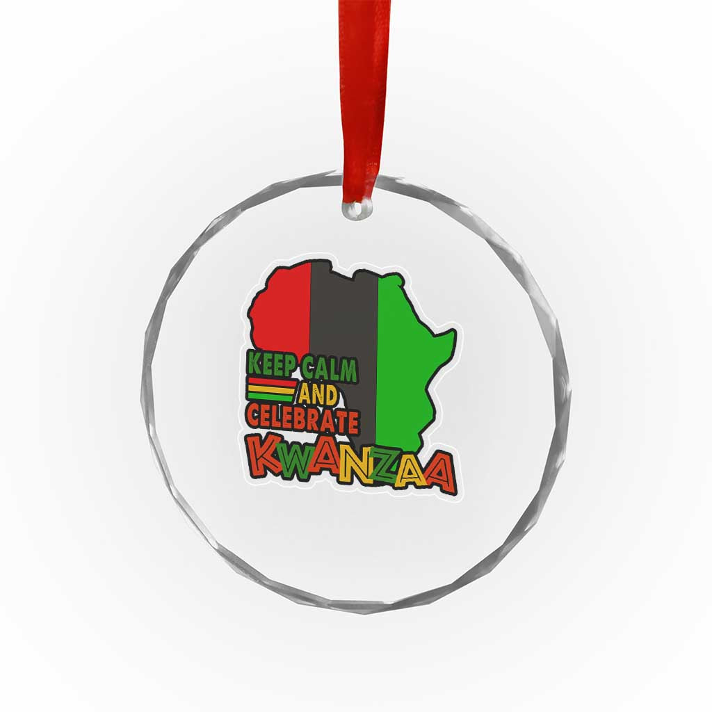Keep Calm And Celebrate Kwanzaa Crystal Glass Ornament Black Holiday African American Xmas TS11 Print Your Wear