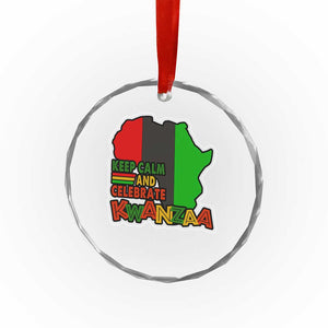 Keep Calm And Celebrate Kwanzaa Crystal Glass Ornament Black Holiday African American Xmas TS11 Print Your Wear