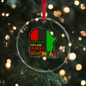 Keep Calm And Celebrate Kwanzaa Crystal Glass Ornament Black Holiday African American Xmas TS11 Print Your Wear