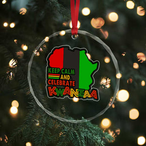 Keep Calm And Celebrate Kwanzaa Crystal Glass Ornament Black Holiday African American Xmas TS11 Print Your Wear