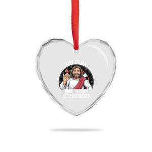 Keep Calm And Trust In Jesus Heart Crystal Glass Ornament Christian Dartist Gift TS12 Print Your Wear