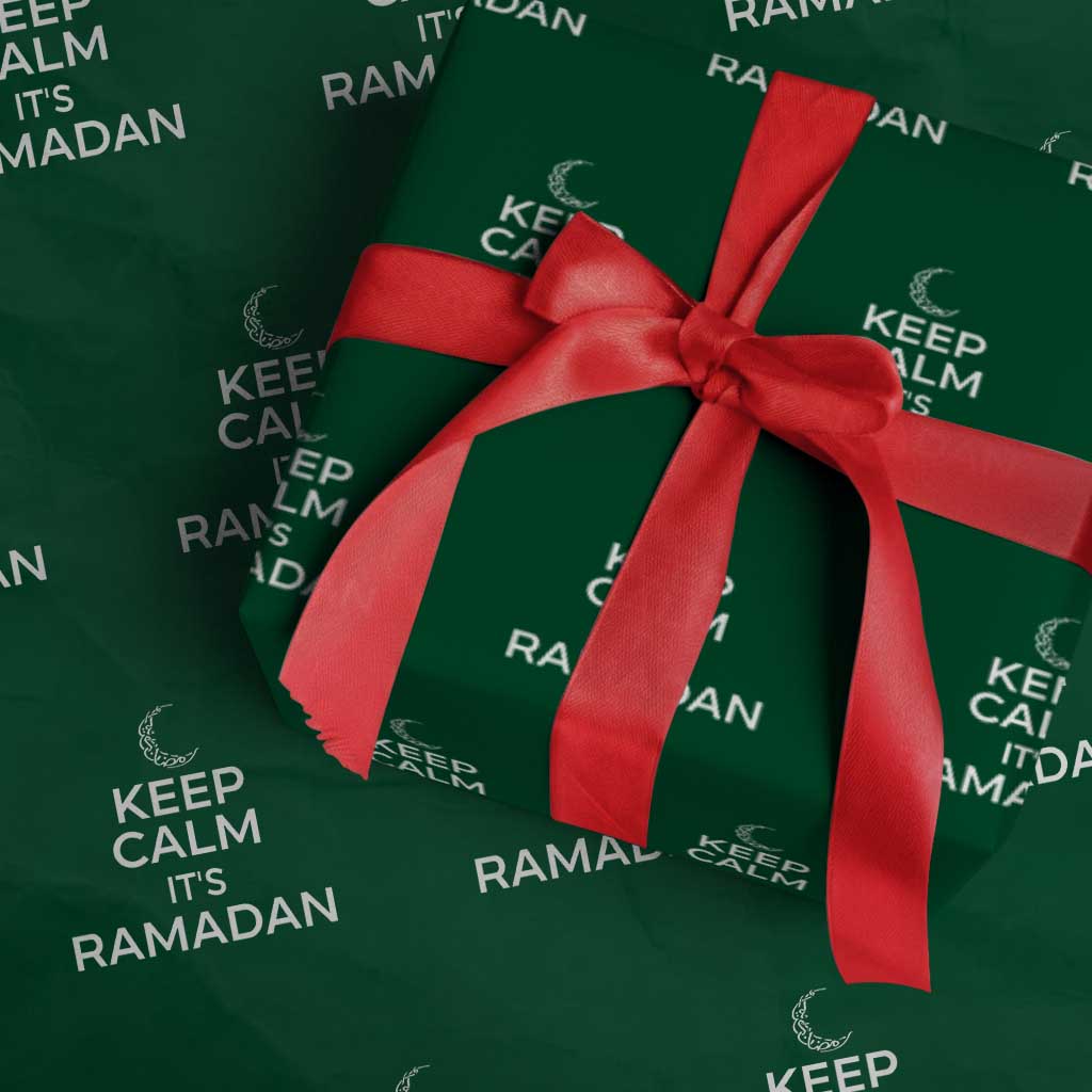 Keep Calm It's Ramadan Wrapping Paper Roll Kareem Eid Mubarek Islamic Muslims TS02 Green Print Your Wear