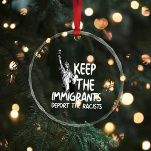 Keep The Immigrants Deport The Racists Crystal Glass Ornament Statue Of Liberty Anti Racism TS14 Print Your Wear