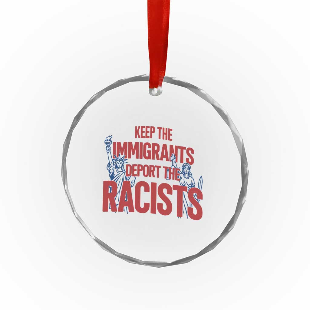 Keep The Immigrants Deport The Racists Crystal Glass Ornament Statue Of Liberty Anti Racism Political Statement TS14 Print Your Wear