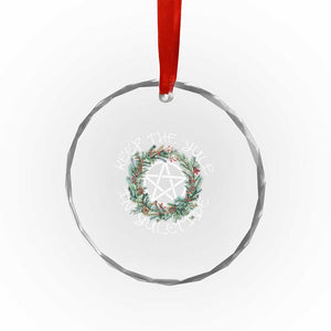 Keep The Yule In Yuletide Crystal Glass Ornament Yule Christmas Wreath TS11 Print Your Wear