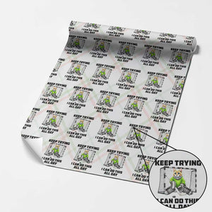 Keep Trying I Can Do This All Day Wrapping Paper Roll Funny Hockey Goalie Cat Gift TS12 Christmas Plaid Print Your Wear