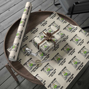 Keep Trying I Can Do This All Day Wrapping Paper Roll Funny Hockey Goalie Cat Gift TS12 Beige Print Your Wear