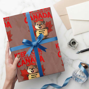 Keep Your Tiny Hands Off Canada Wrapping Paper Roll Not For Sale Canadian Maple Leaf Beaver TS02 Mocha Print Your Wear