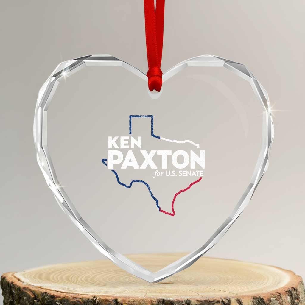 Ken Paxton for US Senate Heart Crystal Glass Ornament Texas Senate Race 2026