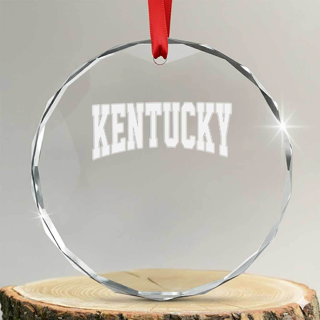 Kentucky Crystal Glass Ornament Retro Varsity Kentucky Lover KY State TS10 Transparent Glass 3'' Circle Print Your Wear