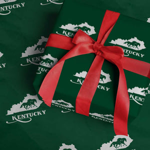 Kentucky Horse Map State Derby Day Wrapping Paper Roll TS11 Green Print Your Wear