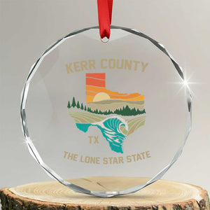 Kerr County Texas Crystal Glass Ornament Retro Hill Country Nature Scene Outdoors TS02 Transparent Glass 3'' Circle Print Your Wear