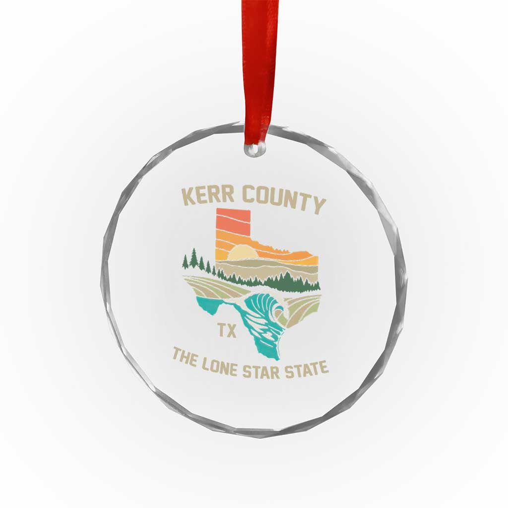 Kerr County Texas Crystal Glass Ornament Retro Hill Country Nature Scene Outdoors TS02 Print Your Wear