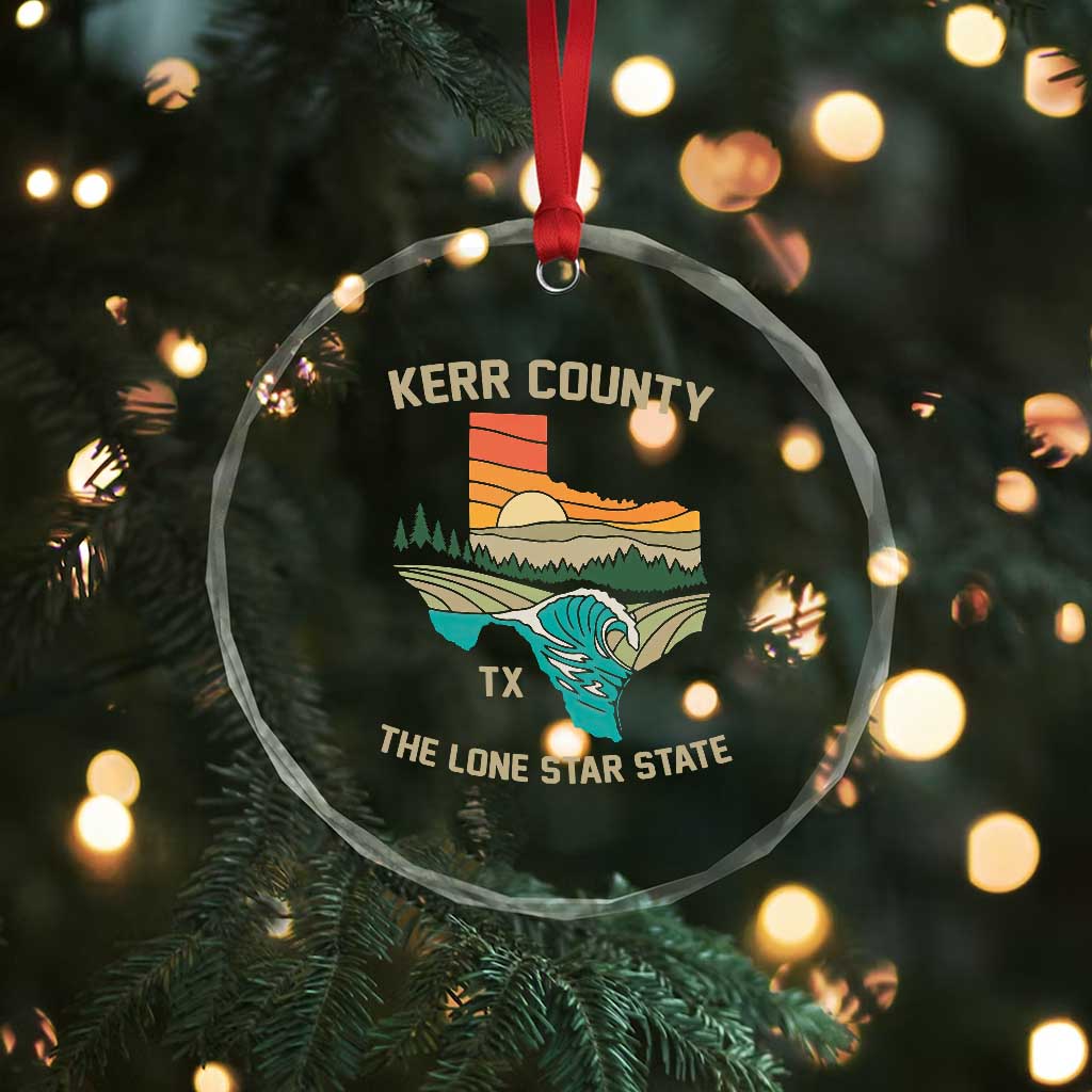 Kerr County Texas Crystal Glass Ornament Retro Hill Country Nature Scene Outdoors TS02 Print Your Wear