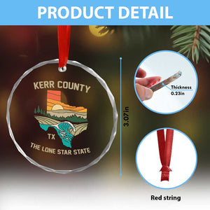 Kerr County Texas Crystal Glass Ornament Retro Hill Country Nature Scene Outdoors TS02 Print Your Wear