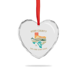 Kerr County Texas Heart Crystal Glass Ornament Retro Hill Country Nature Scene Outdoors TS02 Print Your Wear