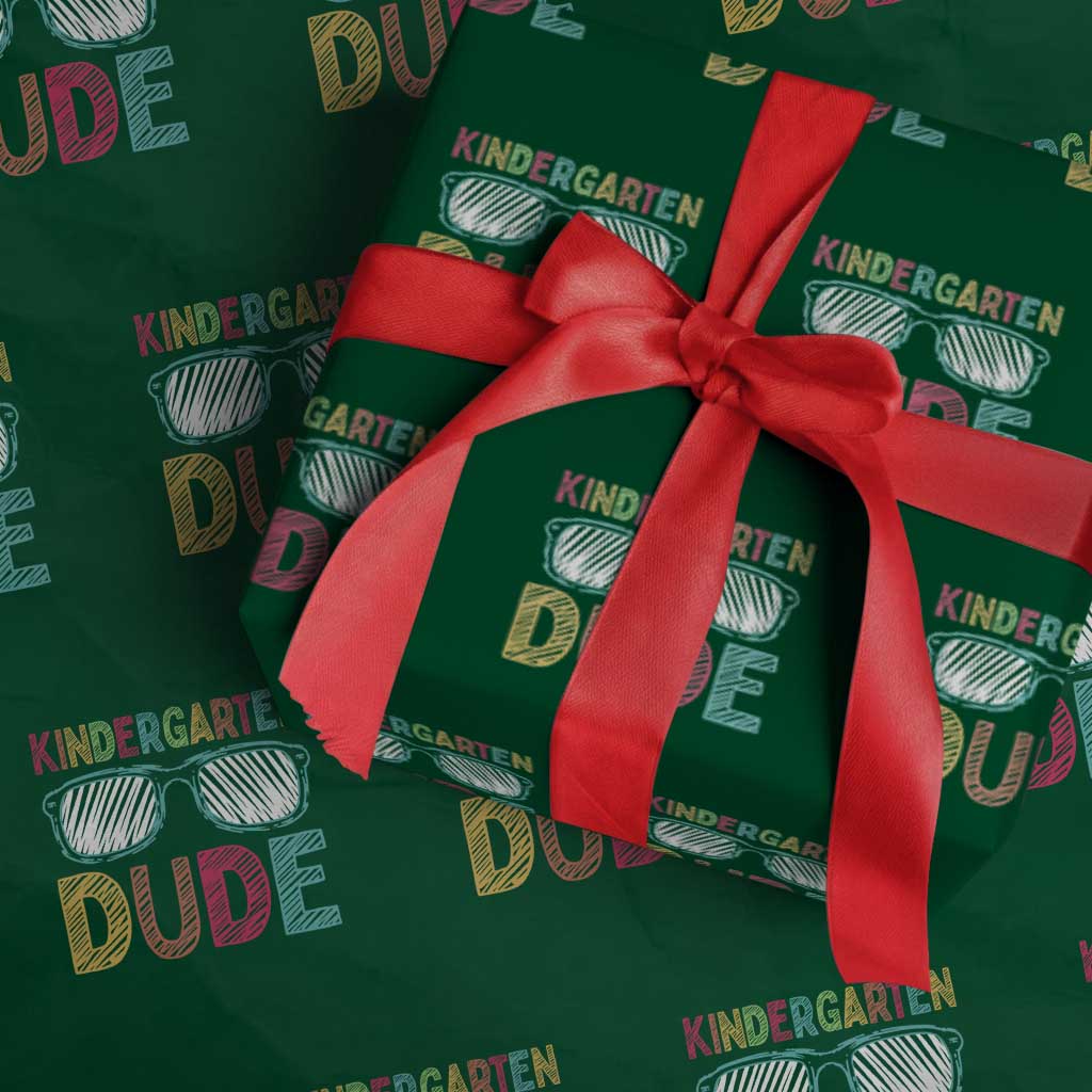 Kindergarten Dude Wrapping Paper Roll Funny First Day Back to School Student TS01 Green Print Your Wear