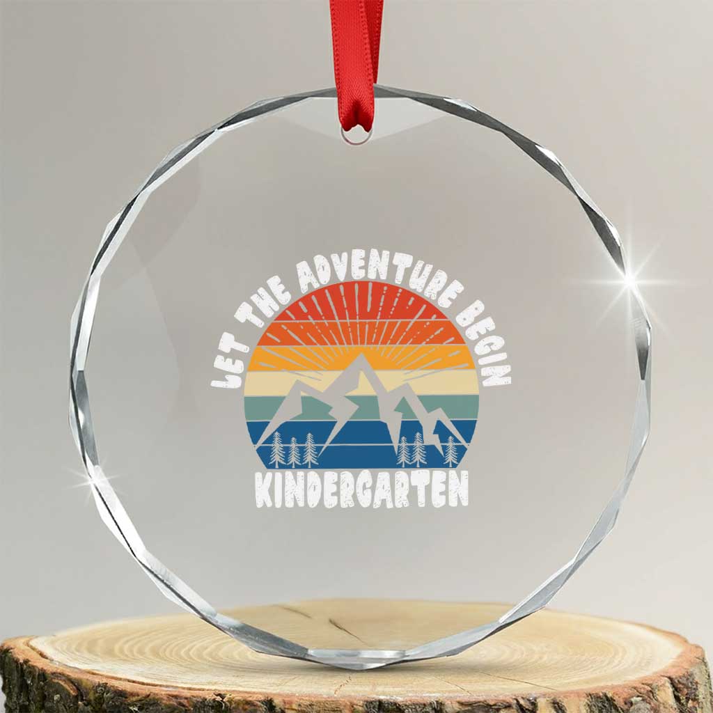 Kindergarten First Day of School Crystal Glass Ornament Let the Adventure Begin Cute Back to School Gift TS01 Transparent Glass 3'' Circle Print Your Wear