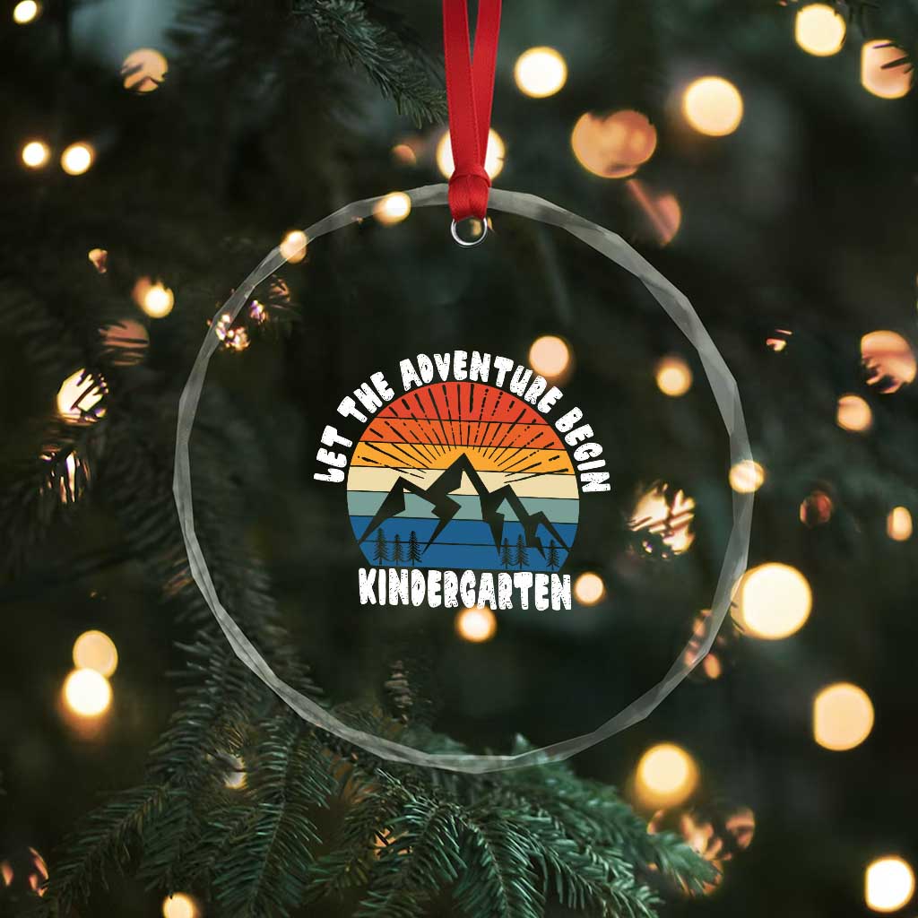 Kindergarten First Day of School Crystal Glass Ornament Let the Adventure Begin Cute Back to School Gift