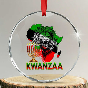 King Lion Of Africa Kwanzaa Map Crystal Glass Ornament Heritage Pride Gift TS12 Transparent Glass 3'' Circle Print Your Wear